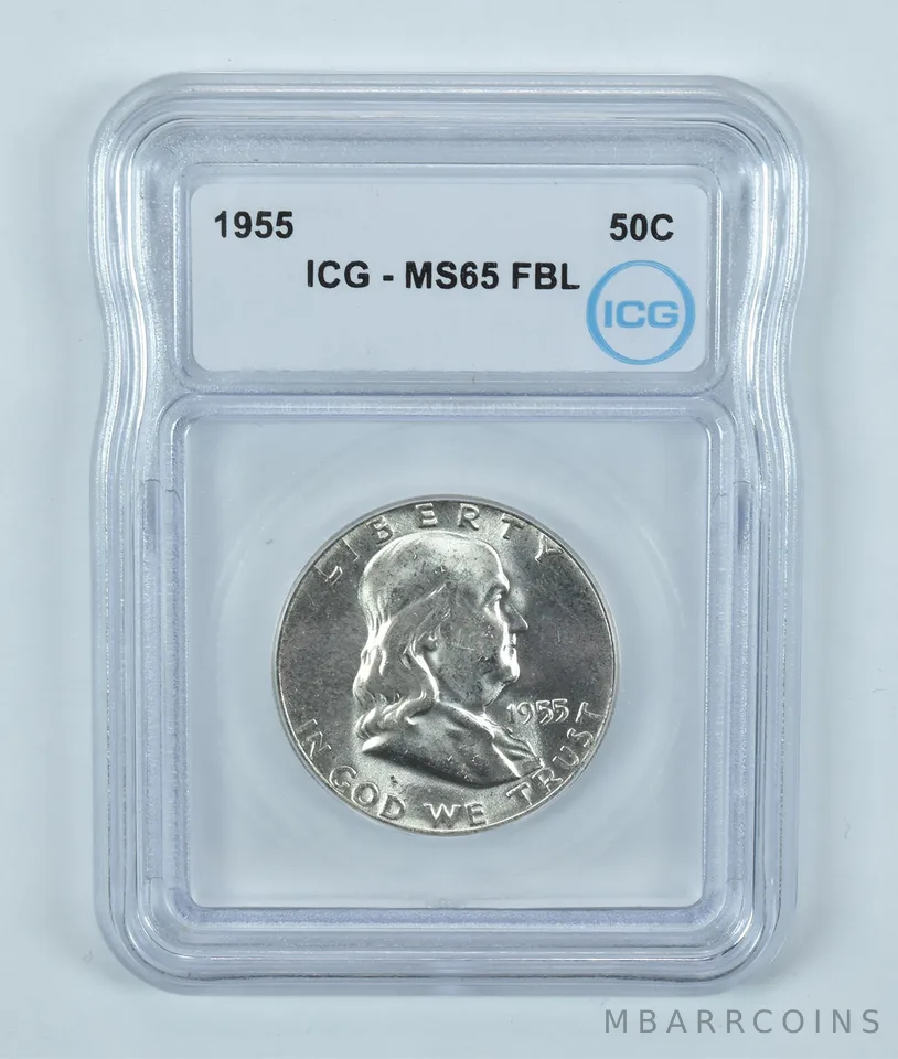 1955 Franklin Half Dollar MS65 FBL ICG