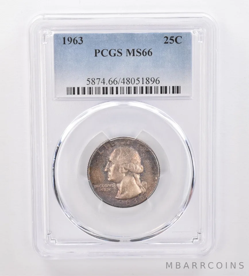 1963 Washington Quarter MS66 PCGS Beautiful Tone *0007