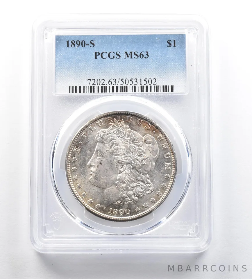 1890-S Morgan Silver Dollar MS63 PCGS *7229