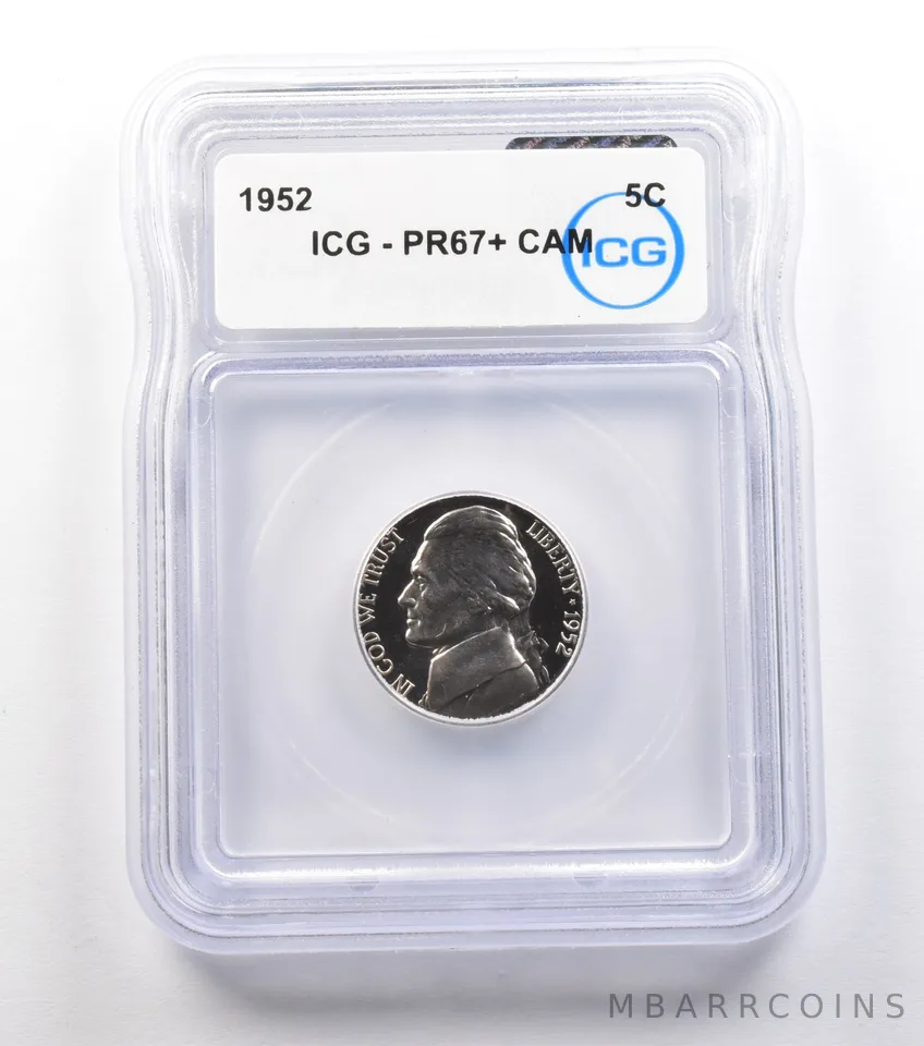 1952 Jefferson Nickel PR67+ CAM ICG *0894