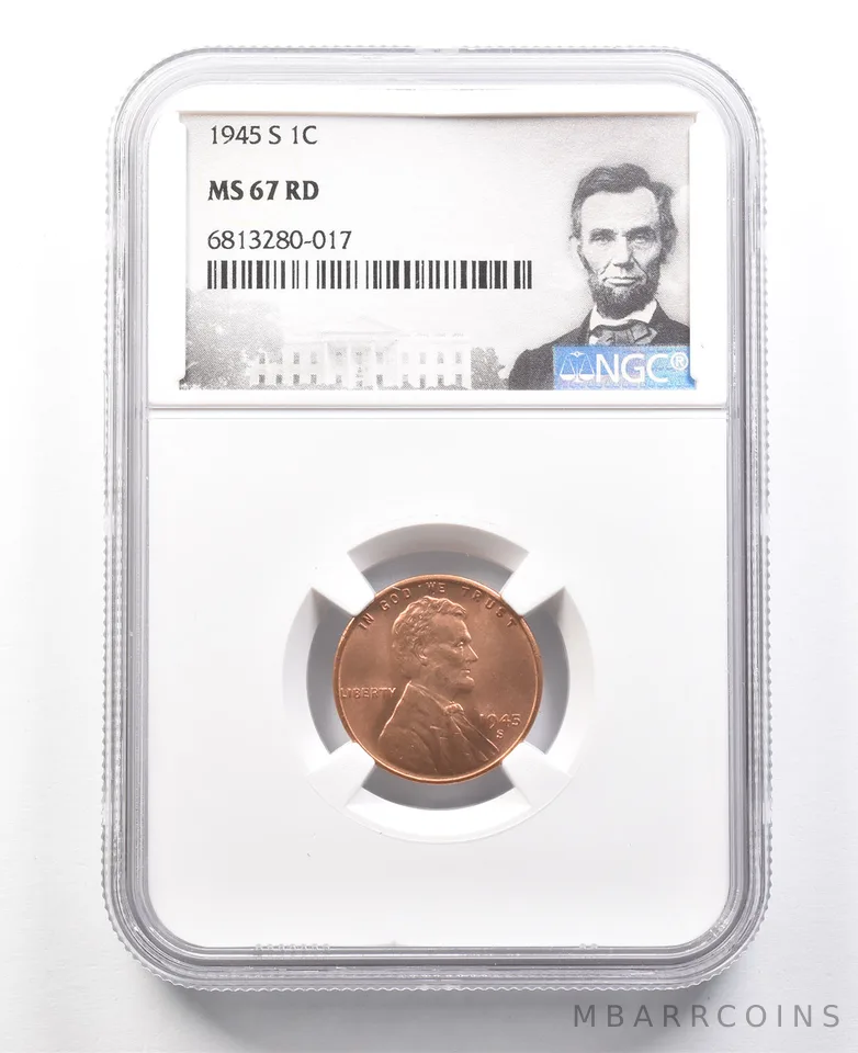 1945-S Lincoln Wheat Cent MS67 RD NGC a2964