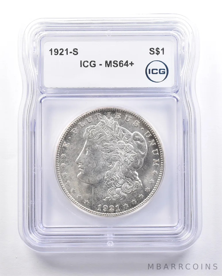 1921-S Morgan Silver Dollar MS64+ ICG *2404