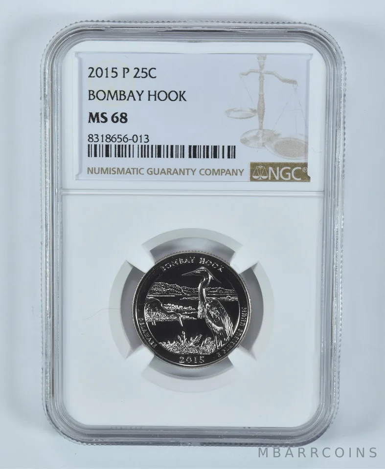 2015-P Washington Quarter Bombay Hook America The Beautiful MS68 NGC