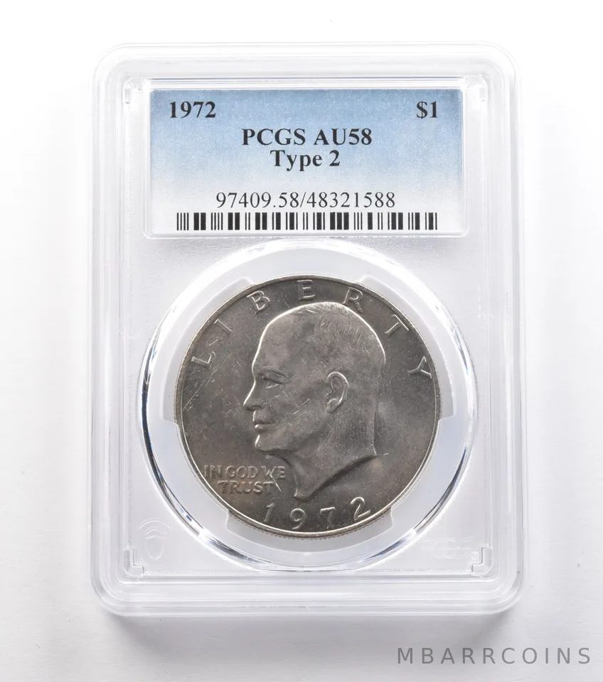1972 Eisenhower $1 Type 2 AU58 PCGS *0967