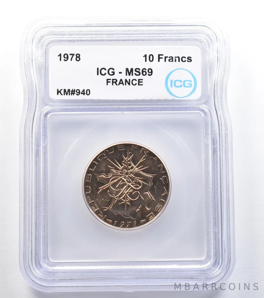 1978 France 10 Francs KM#940 MS69 ICG *7938