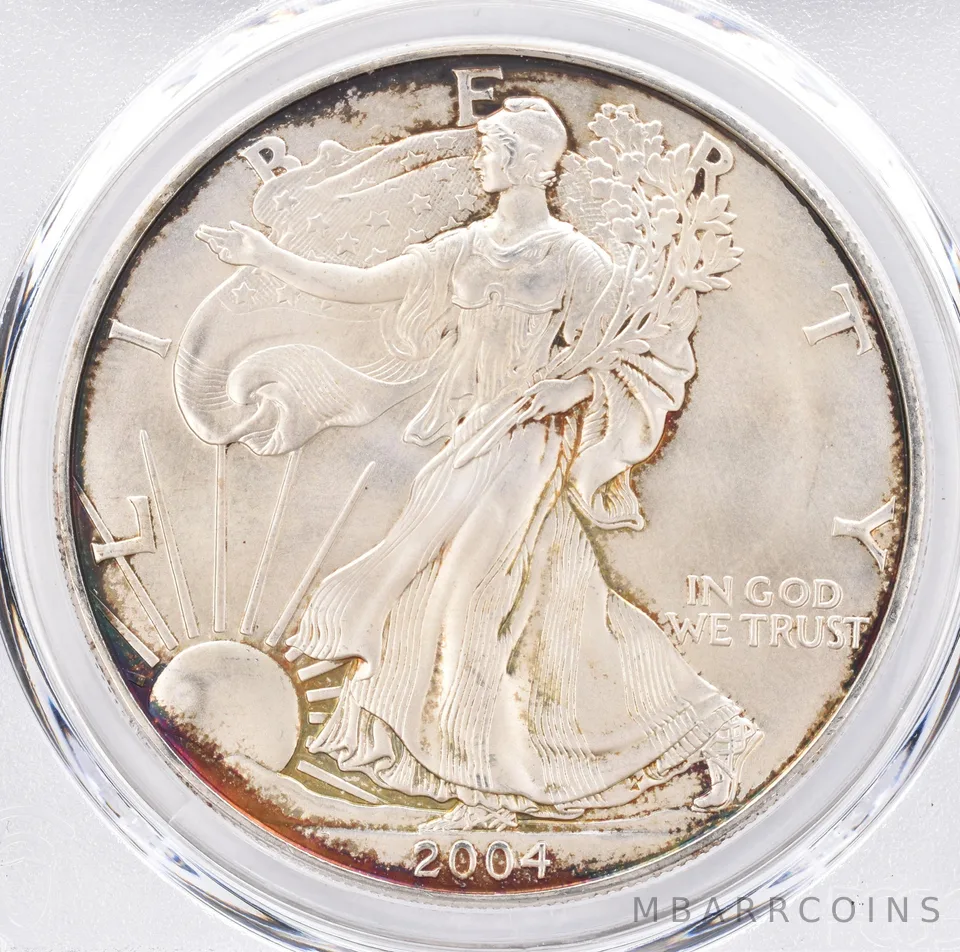 2004 American Silver Eagle MS63 PCGS Beautiful Tone *1504