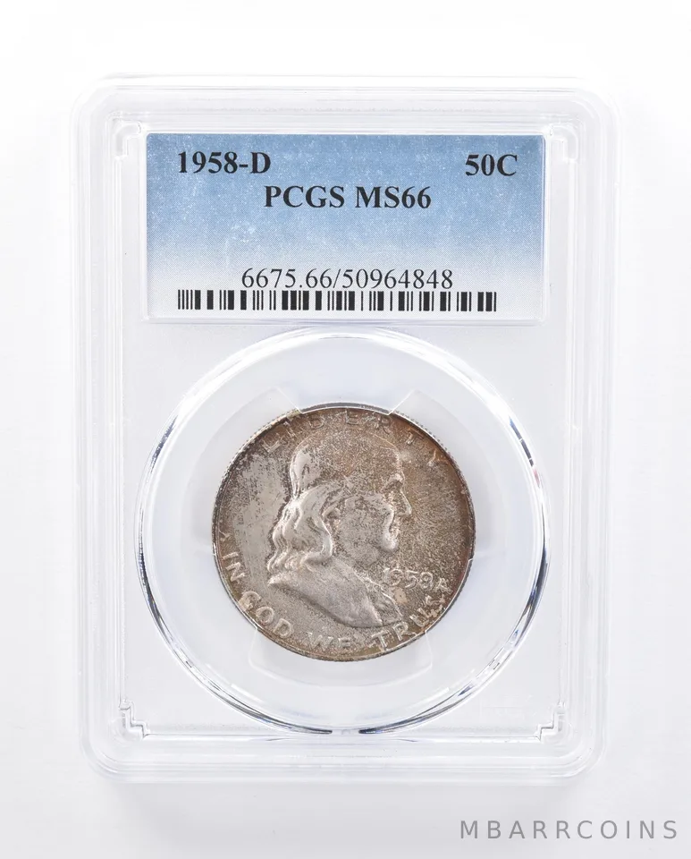 1958-D Franklin Half Dollar MS66 PCGS Beautiful Tone *4607