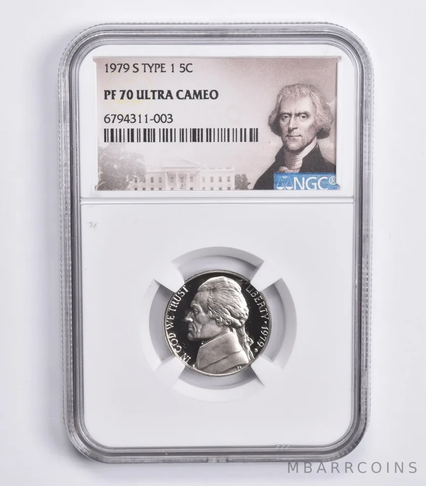 1979-S Jefferson Nickel Type 1 PF70 UCam NGC Special Lbl