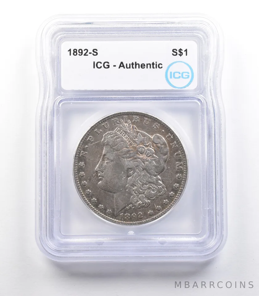 1892-S Morgan Silver Dollar Authentic ICG *2397