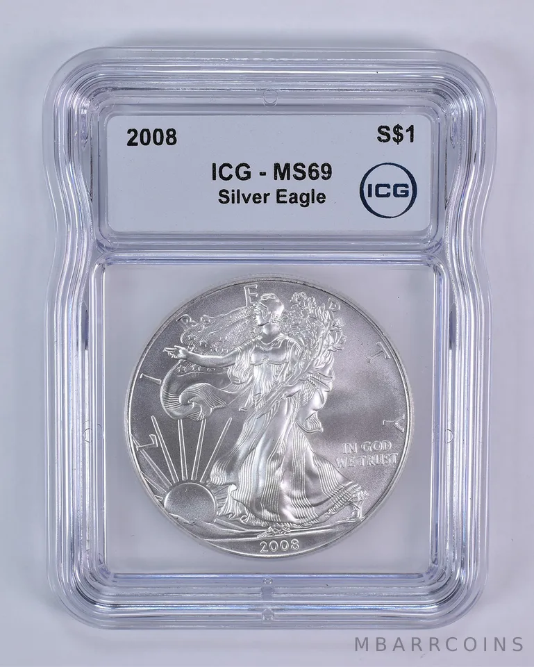 2008 American Silver Eagle MS69 ICG