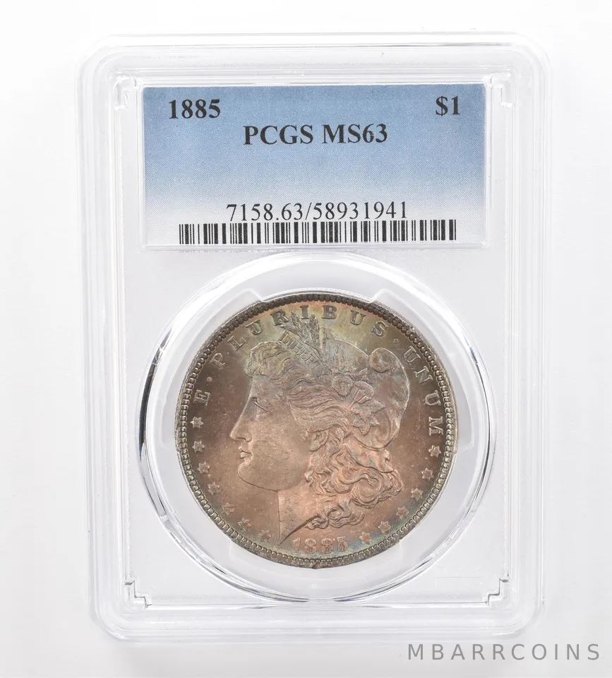 1885 Morgan Silver Dollar MS63 PCGS Beautiful Tone *0221