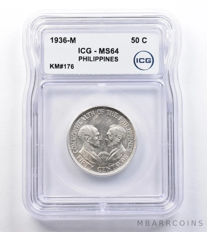 1936 M Philippines 50 Centavos KM#176 MS64 ICG *2026