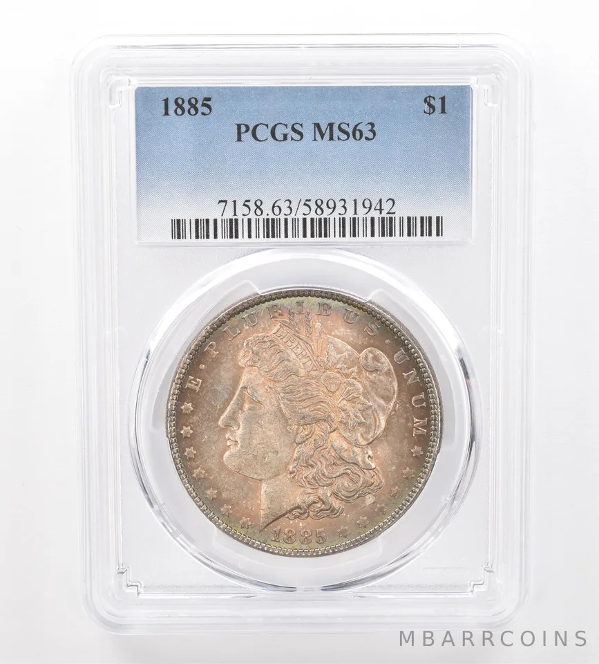 1885 Morgan Silver Dollar MS63 PCGS Beautiful Tone *0219