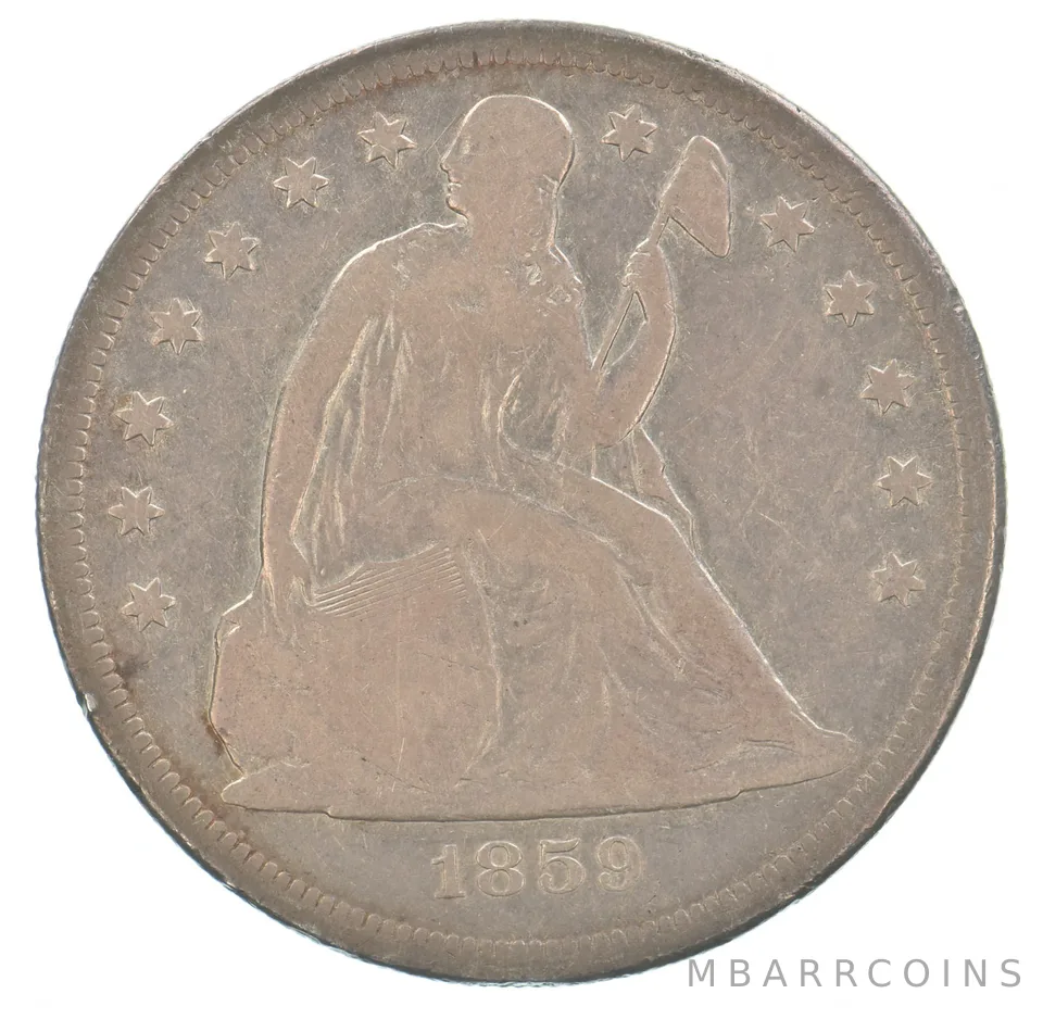 1859-O Seated Liberty Silver Dollar Beautiful Tone *4307