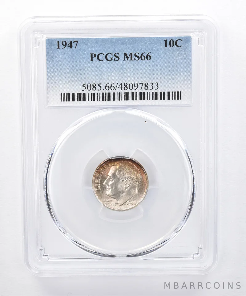 1947 Roosevelt Dime MS66 PCGS Beautiful Tone *8375