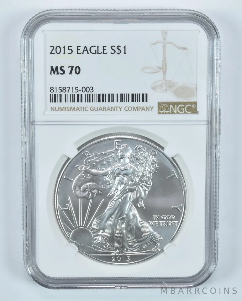 2015 American Silver Eagle MS70 NGC Brown Label