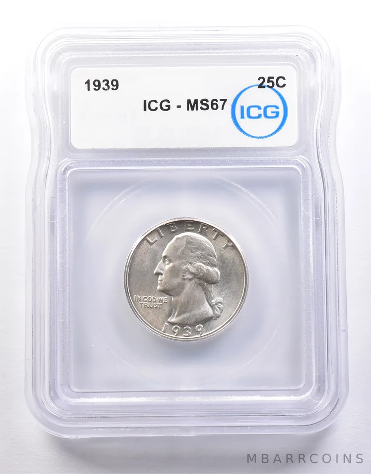 1939 Washington Quarter MS67 ICG *7242