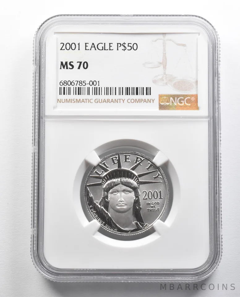 MS70 2001 $50 American Platinum Eagle 1/2 Oz Platinum NGC *9764