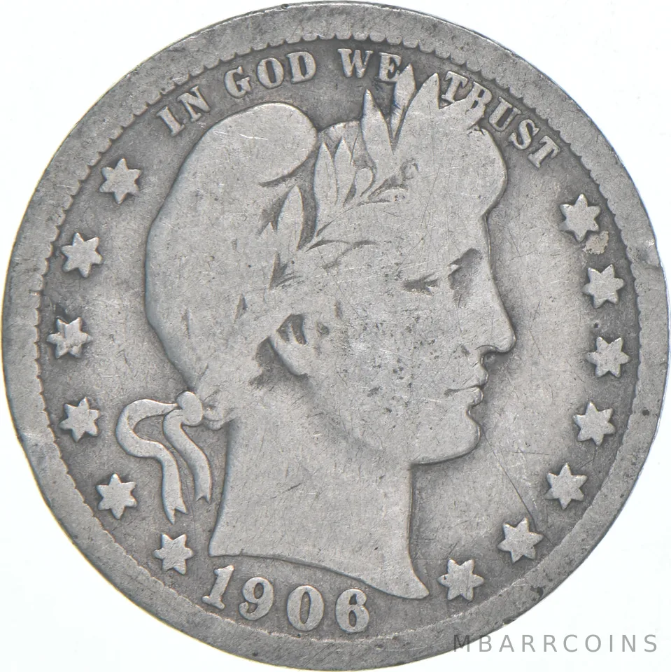 1906-O Barber Quarter Average Circ