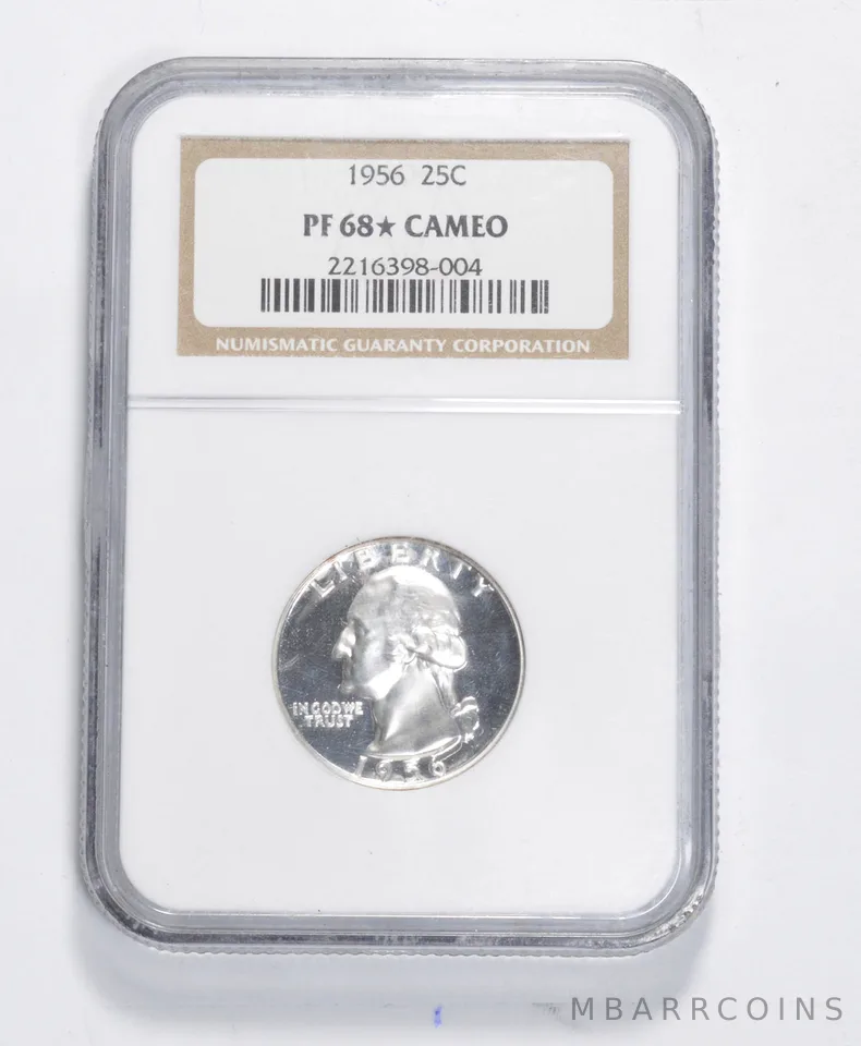 PF68* Cameo 1956 Washington Quarter - NGC Graded a0089