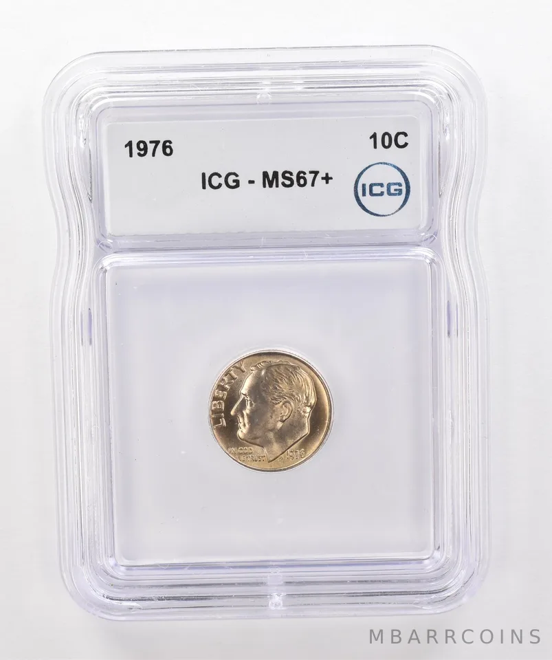 1976 Roosevelt Dime MS67+ ICG Beautiful Tone *2048
