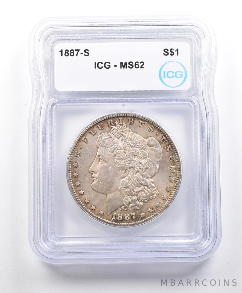 1887-S Morgan Silver Dollar MS62 ICG *3278