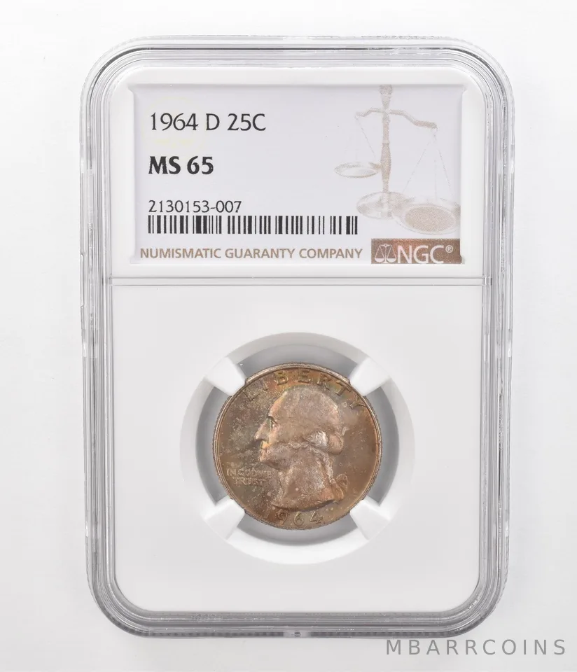 1964-D Washington Quarter MS65 NGC Beautiful Tone *2367