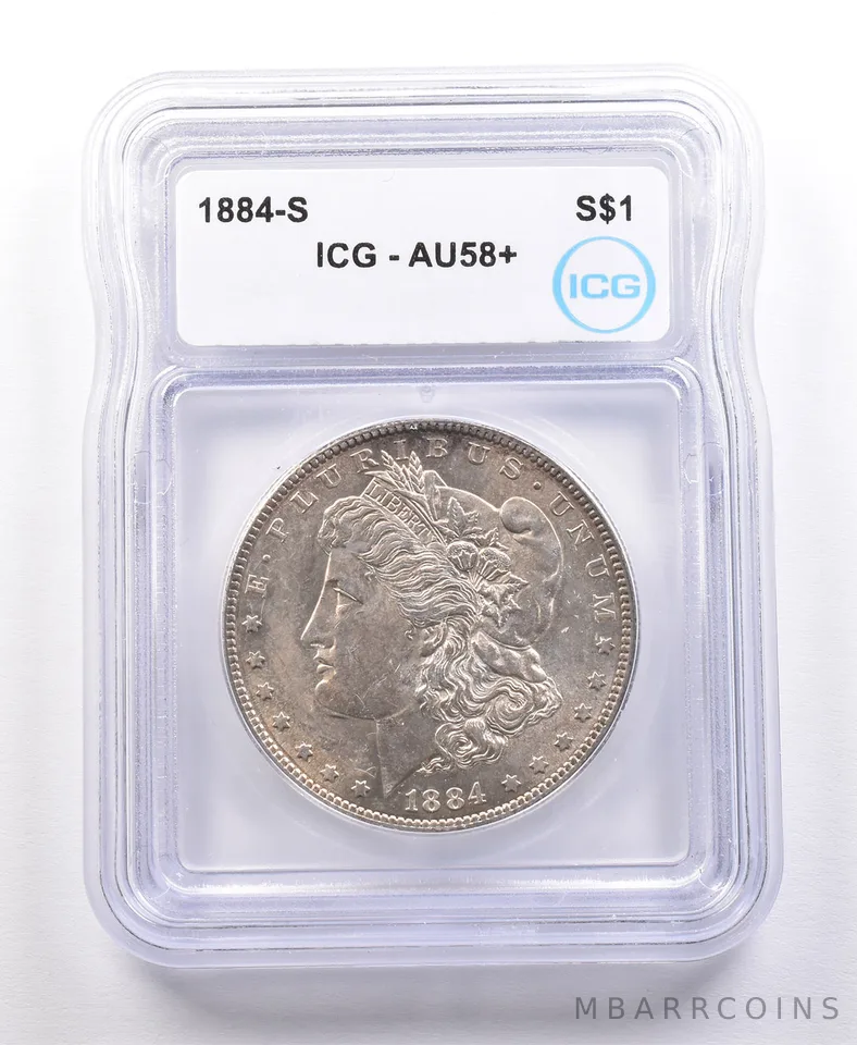 1884-S Morgan Silver Dollar AU58+ ICG *2170