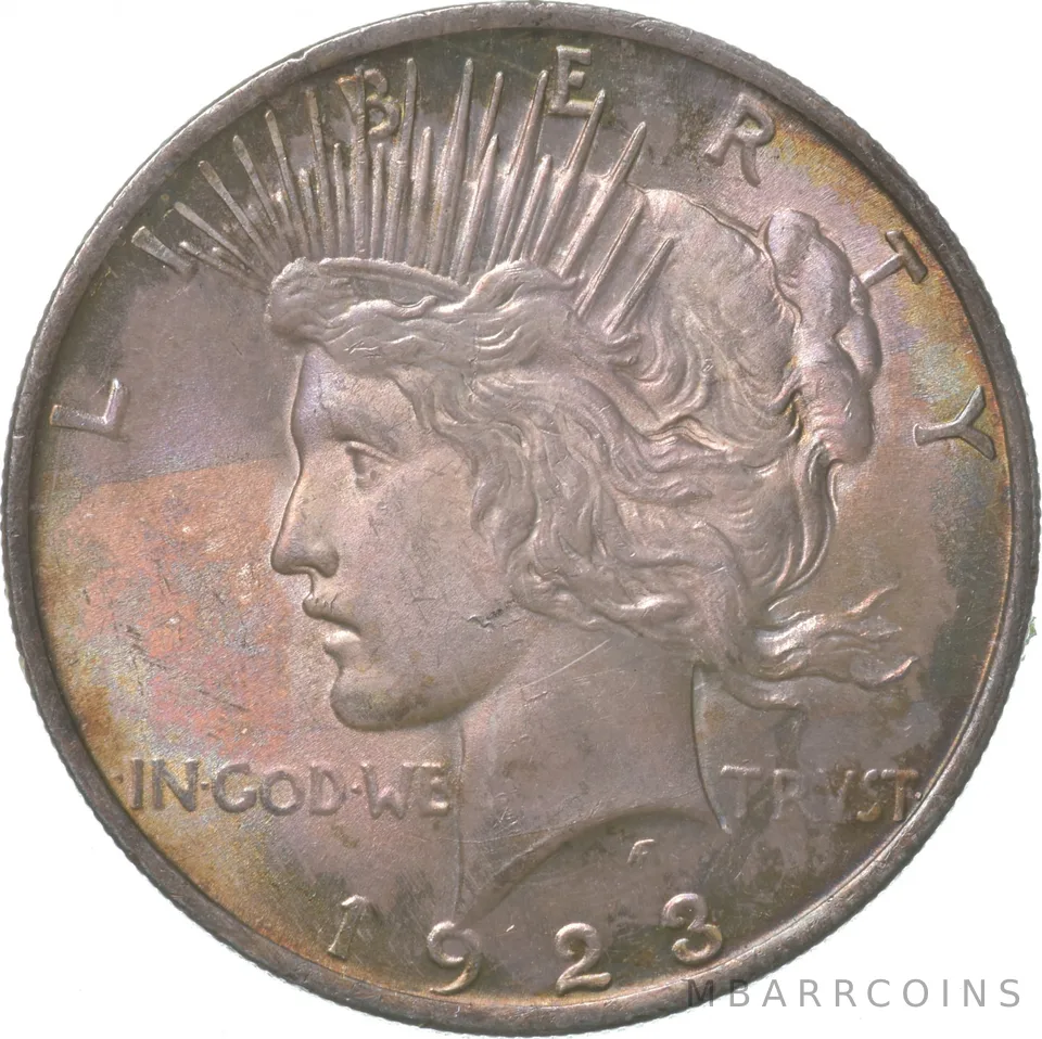 1923 Peace Silver Dollar INSANE Color a6132