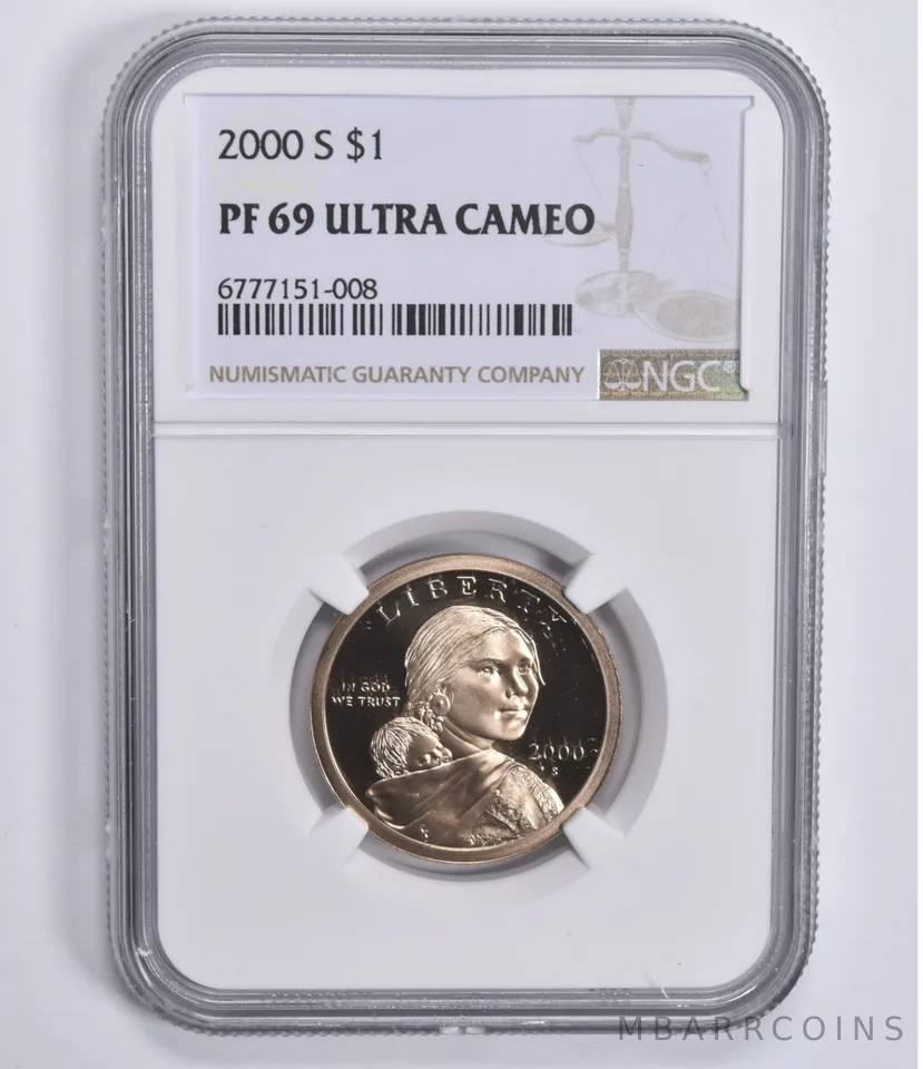 2000-S Sacagawea $1 PF69 UCam NGC Brown Lbl