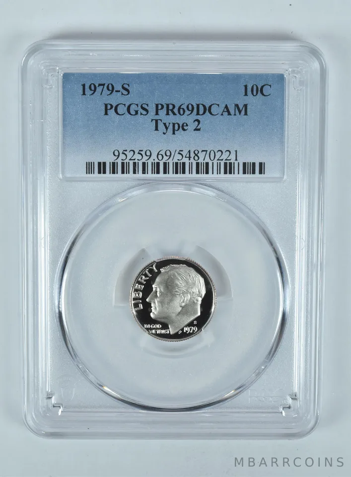 1979-S Roosevelt Dime Type 2 PR69 DCAM PCGS Blue Label