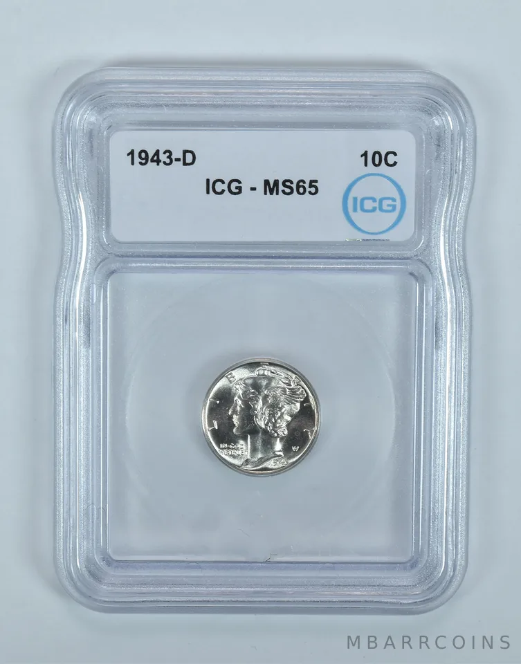 1943-D Mercury Dime MS65 ICG