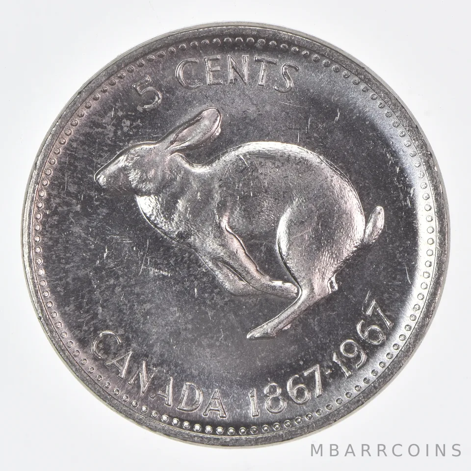 Better Date - 1967 Canada 5 Cents World Coin *388