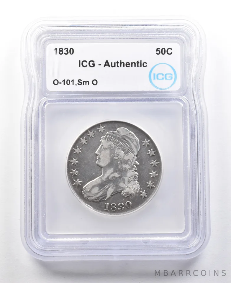 1830 Capped Bust Half Dollar O-101 Small O Authentic ICG *3072