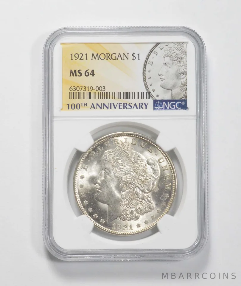 1921 Morgan Silver Dollar 100th Anniv 2021 Special Label MS64 NGC