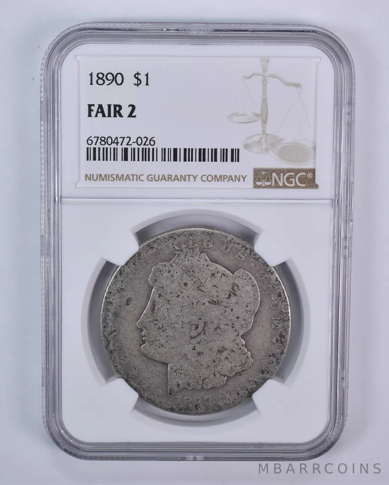 1890 Morgan Silver Dollar Fair 2 NGC Lowball