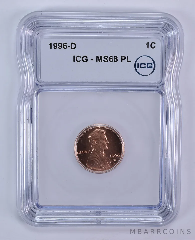 1996-D Lincoln Memorial Cent MS68 PL ICG