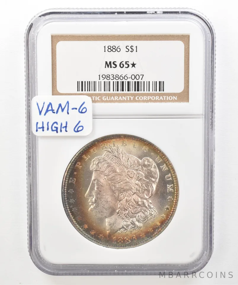 1886 Morgan Silver Dollar MS65* STAR NGC Beautiful Tone a5189
