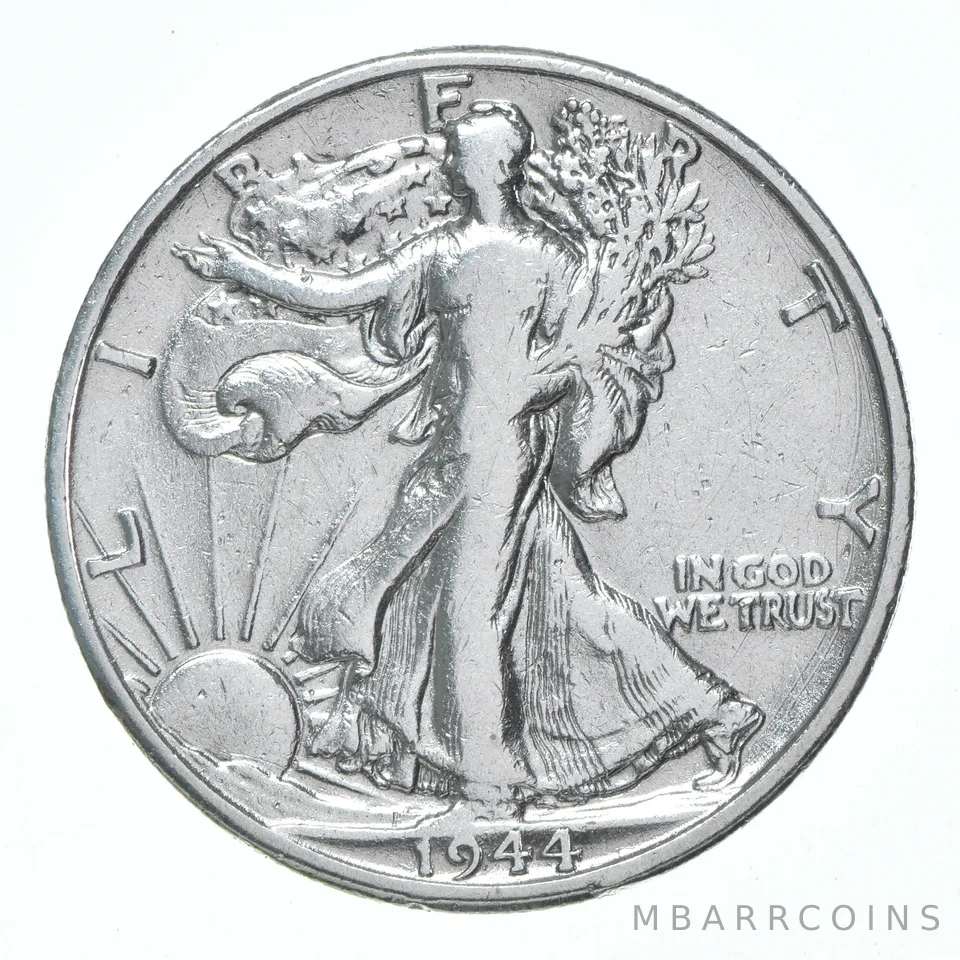 XF/AU 1944-D Walking Liberty Half Dollar Polished 90% Silver