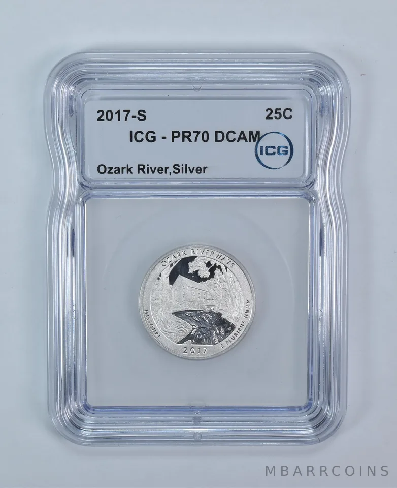2017-S ATB Quarter Ozark River Silver PR70 DCAM ICG