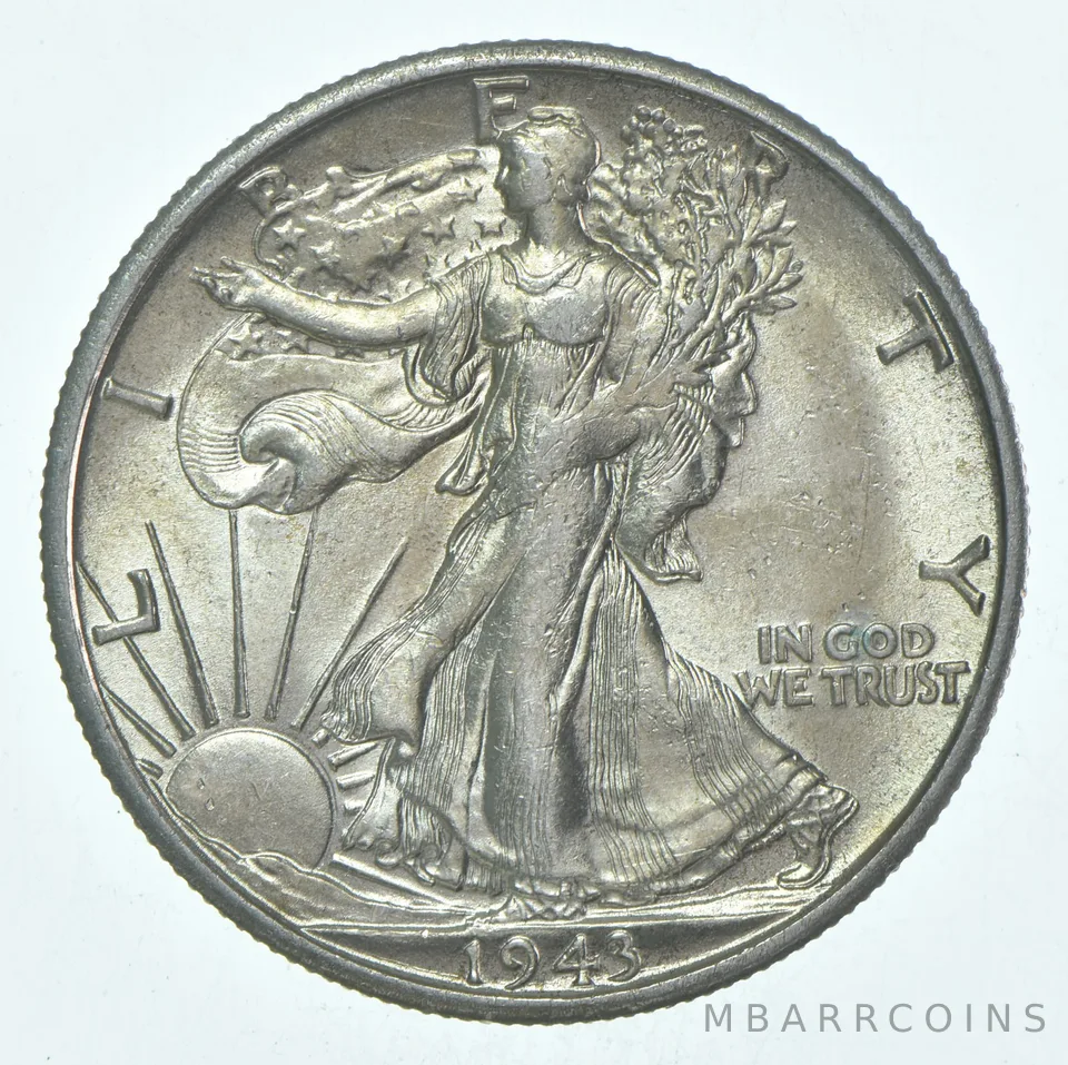 BU 1943-S Walking Liberty Half Dollar Uncirculated 90% Silver