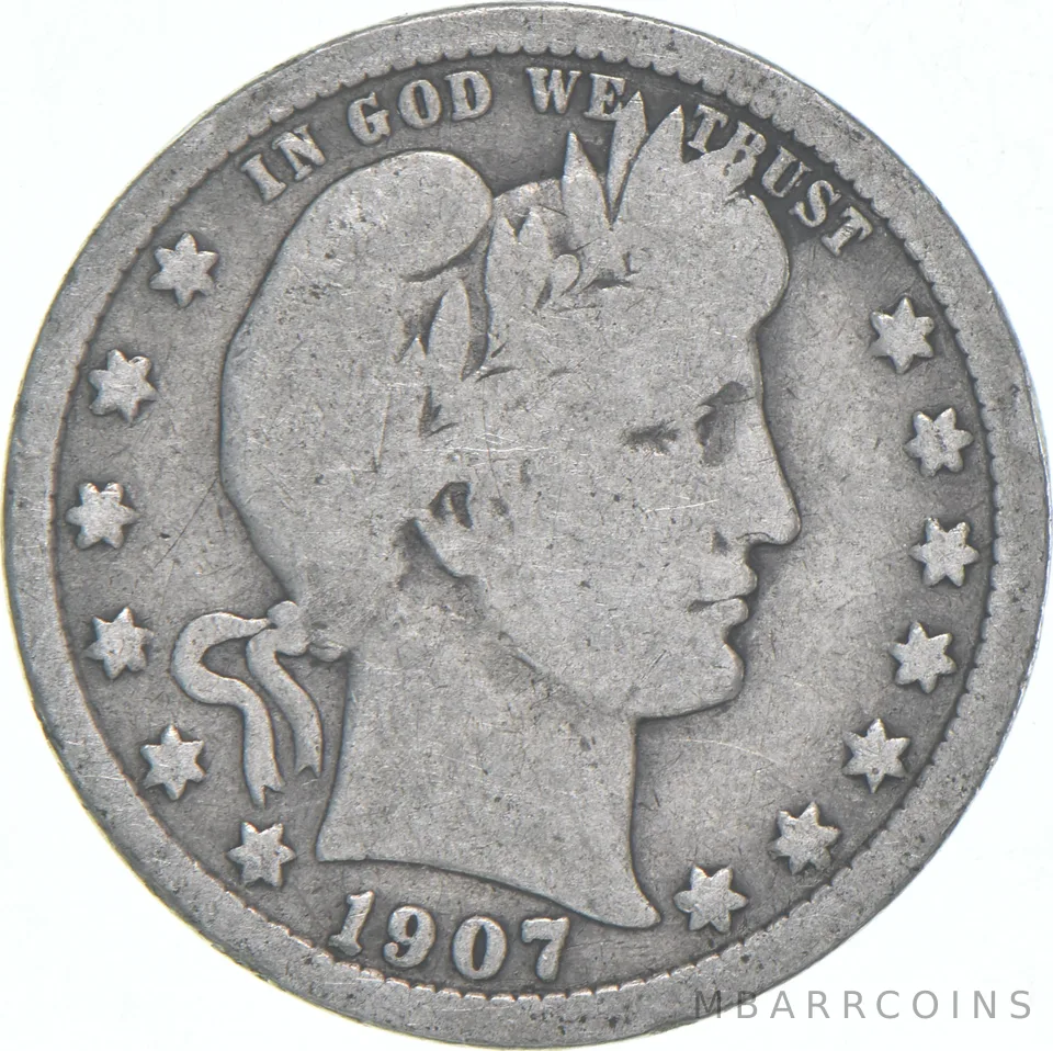 1907 Barber Quarter Average Circ