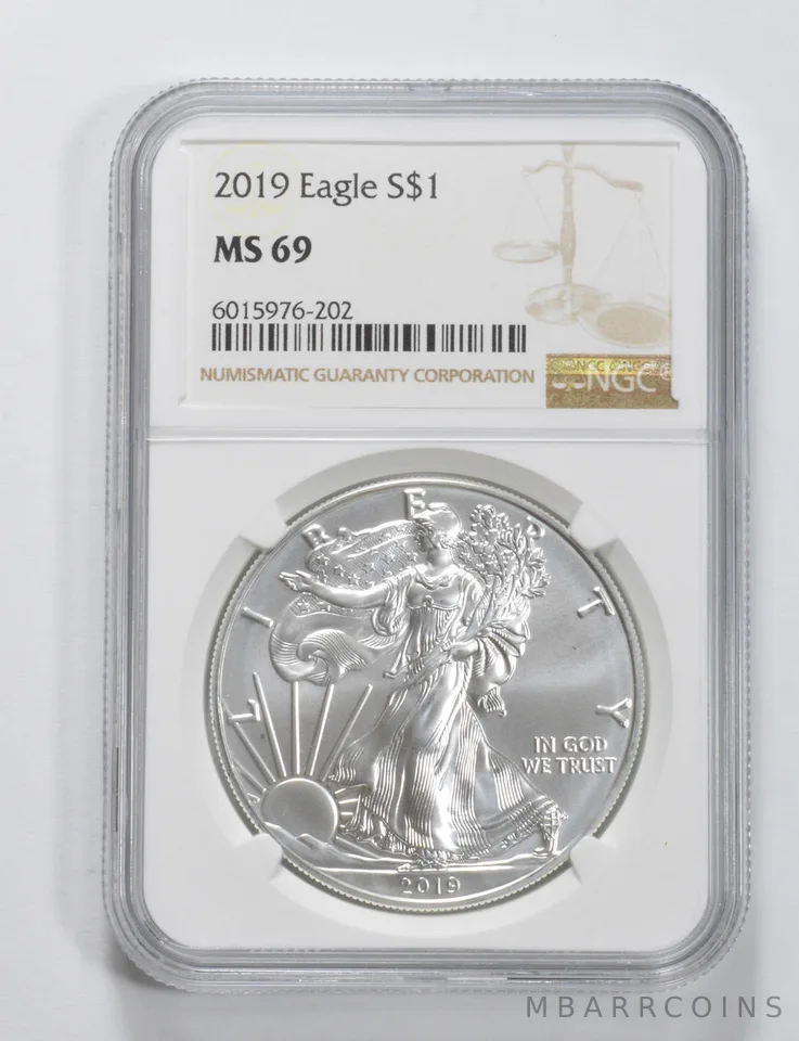 2019 American Silver Eagle MS69 NGC Brown Label