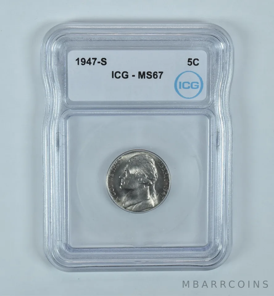 1947-S Jefferson Nickel MS67 ICG