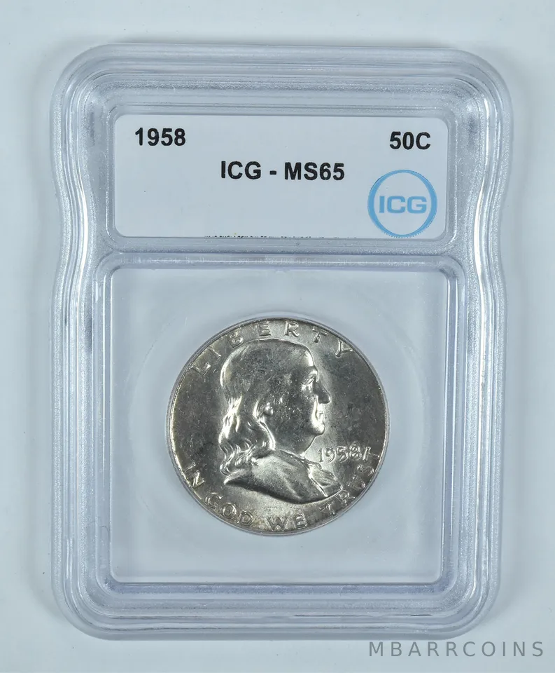 1958 Franklin Half Dollar MS65 ICG
