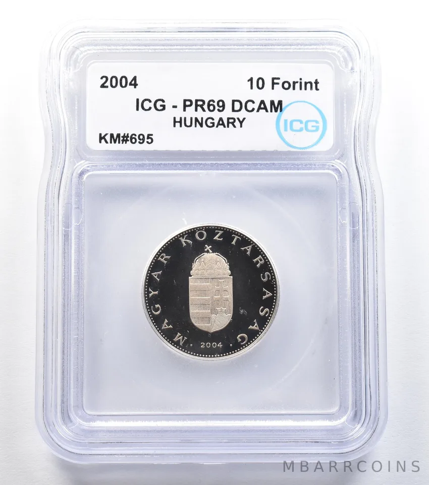 2004 Hungary 10 Forint KM#695 PR69 DCAM ICG *7951
