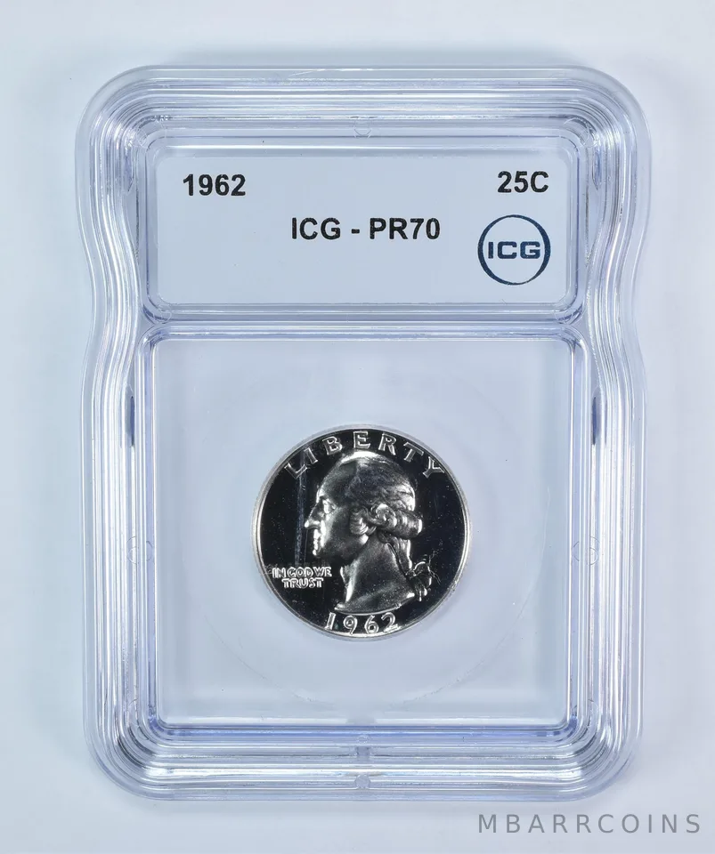 1962 Washington Quarter PR70 ICG