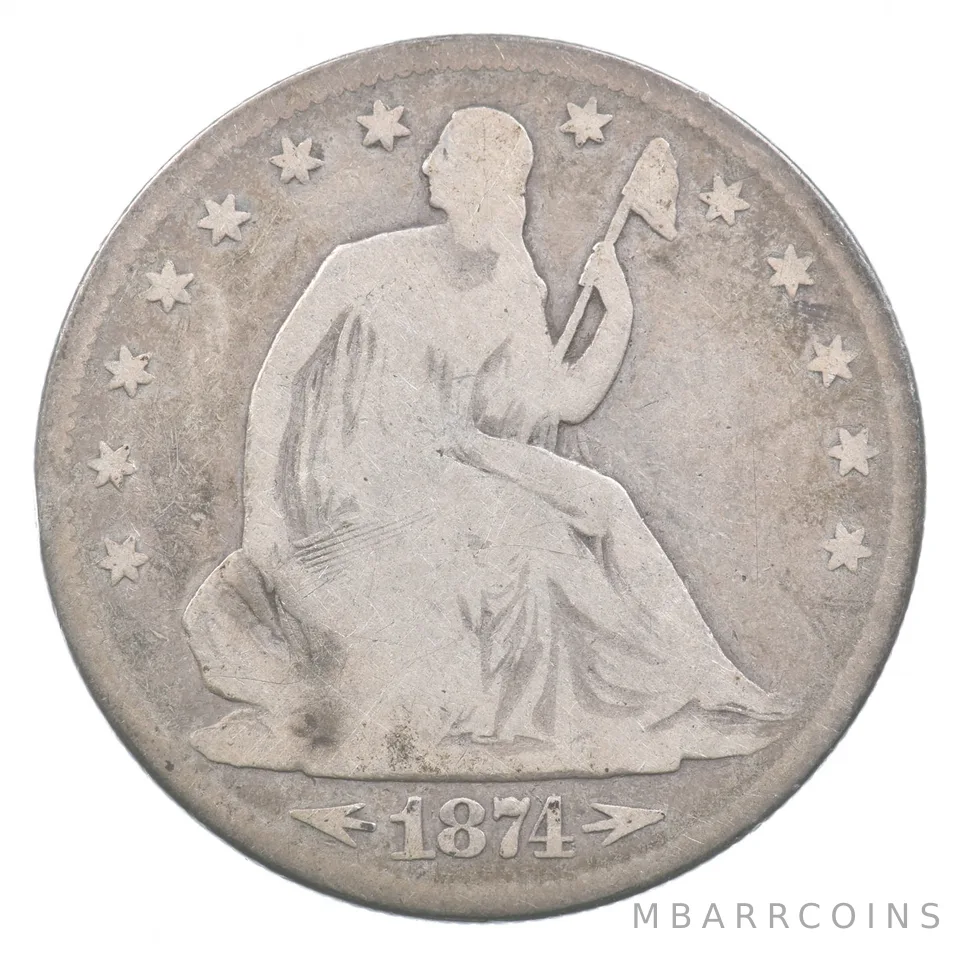 1874 Seated Liberty Half Dollar Arrows *6712