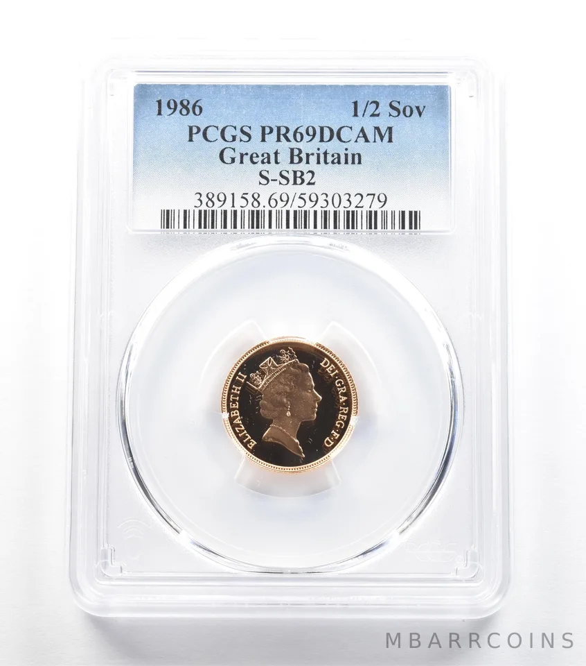 1986 Great Britain 1/2 Sovereign Gold S-SB2 PR69 DCAM PCGS *5579