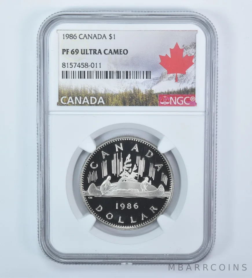 1986 Canada $1 Dollar PF69 NGC Canada Lbl